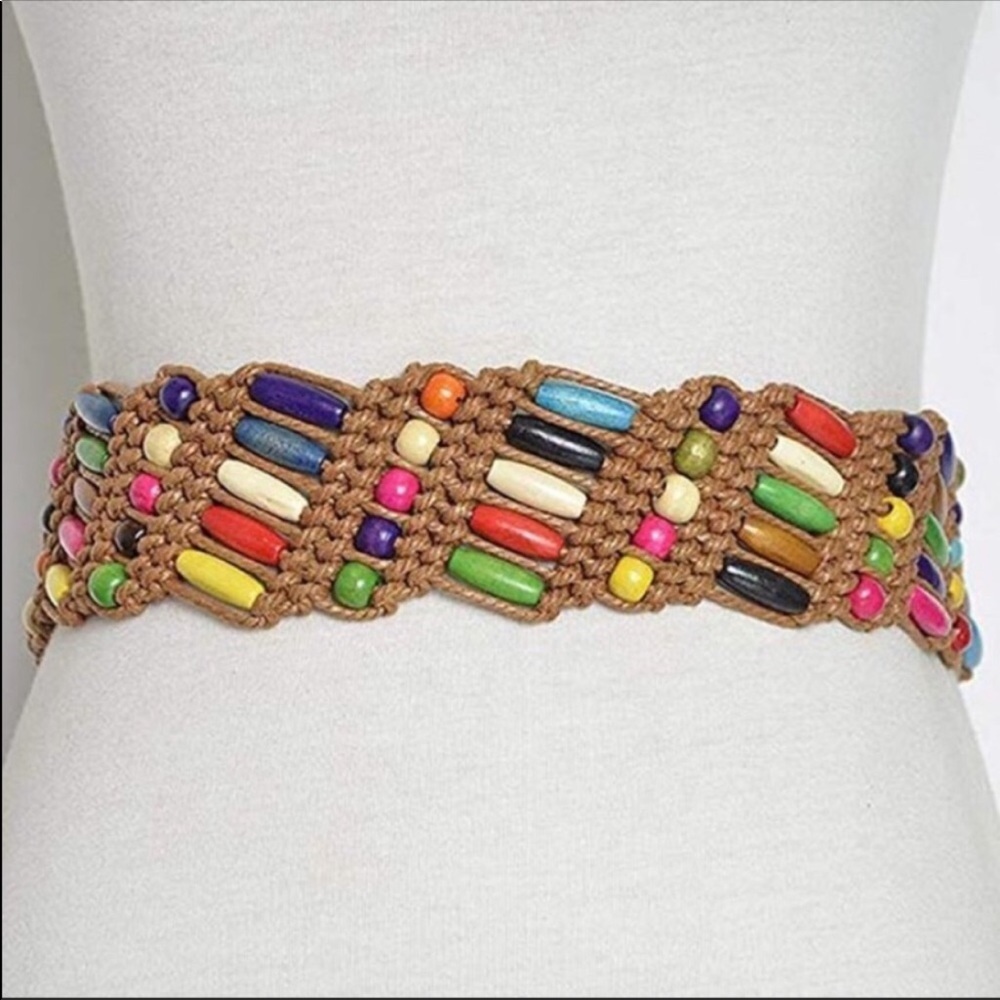 Boutique Wax Woven Bead Crochet Belt